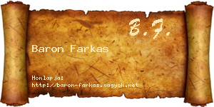 Baron Farkas névjegykártya